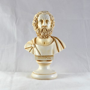 Homer Βust greek statue Illiad , Odyssey Aged Patina 16 cm ( 6,3 inch )
