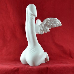 Phalic symbol White Marble Satyr Pan Statue Sculpture 19 cm 7.5 inch