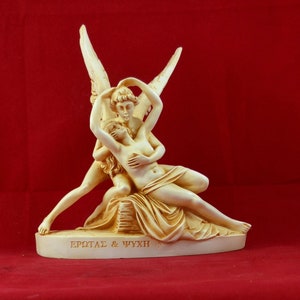 Cupid and Psyche, Love and Soul statue Greek Mythology Aged patina  8,3 inch  free shipping