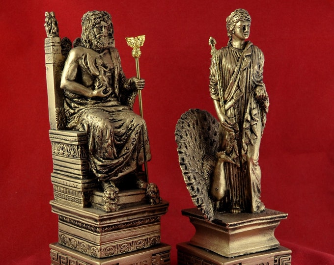 Zeus and Hera Set Greek Statues King of Gods Ruler of Sky Family ...