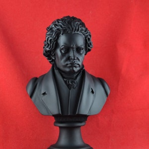 Buste de Beethoven statue grecque noir 12,5 pouces 32 cm image 1