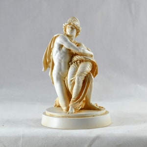 Ares and Aphrodite ( Mars and Venus ) Sculpture Marble Aged patinaStatue 12 cm (4,7 inches)