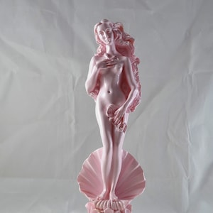 Rising Venus Greek Goddess Aphrodite Statue Pink 10 inch 26 cm