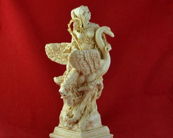 Aphrodite  and Swan greek statue love beauty goddess aged patina  NEW 16 cm