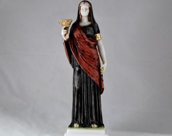 Déesse Perséphone Reine des Enfers couleur noire statue 25 cm 10 pouces