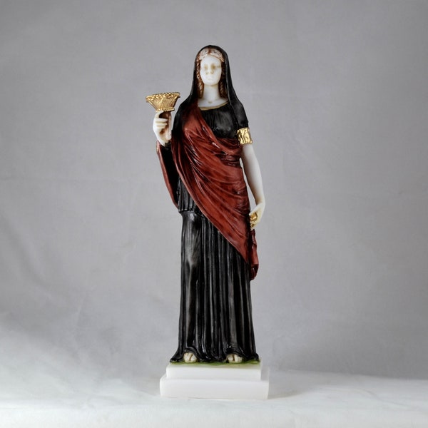 Déesse Perséphone Reine des Enfers couleur noire statue 25 cm 10 pouces