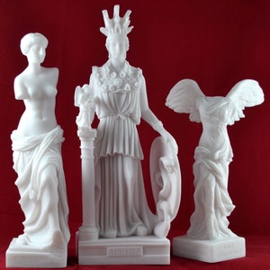 Set 3 Goddesses Athena  pallas, Aphodite ( Venus) and Nike greek statue figure NEW Free Shipping - Tracking