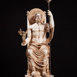 Zeus the greatest sculpture statue greek BIG SIZE Patina