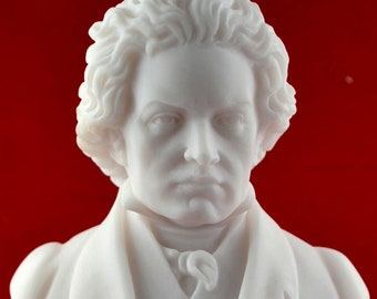 Busto de Beethoven, estatua griega blanca, NUEVO, 16 cm