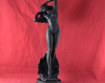 Goddess APHRODITE Venus  Nude Female Erotic Cast Marble Statue Black Sculpture 12.6in - 32cm