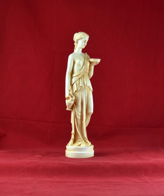 Hestia Greek Goddess Statue: Aged Patina Marble Cast (9 Inch)