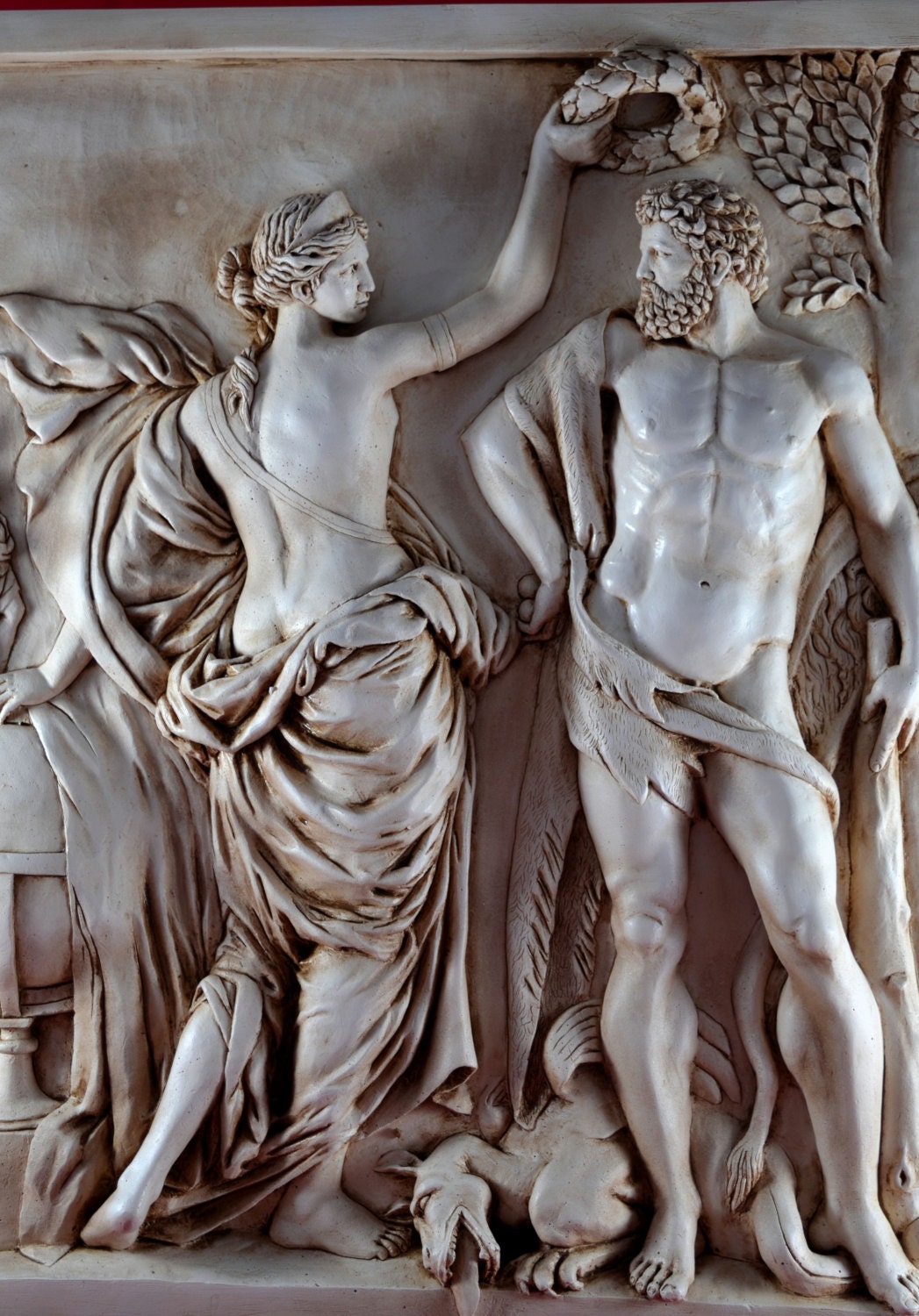 ヘラクレス、アフロディーテ、ニケの壁画レリーフ、ギリシャの