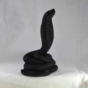 Kobra Schlangen Skulptur griechisches Tier Marmor Statue schwarz 26 cm - 10,25 inch