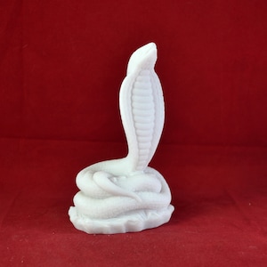 Cobra Schlangenskulptur Griechische Tier Marmor Statue 13 cm - 5,2 Zoll