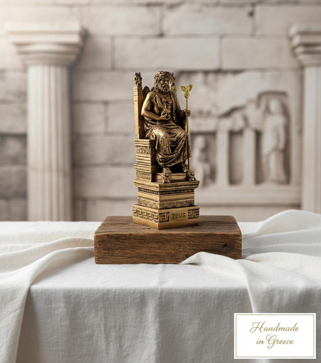 Zeus Greek Statue King of Gods Ruler of Sky Gold NEW 6,3 Inch 16cm - Etsy