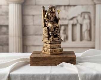Zeus greek statue king of gods ruler of sky gold NEW  6,3 inch 16cm