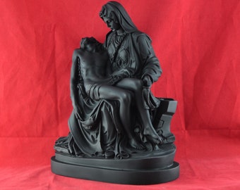 Pieta by Michelangelo Madonna Jesus Statue Sculpture Black