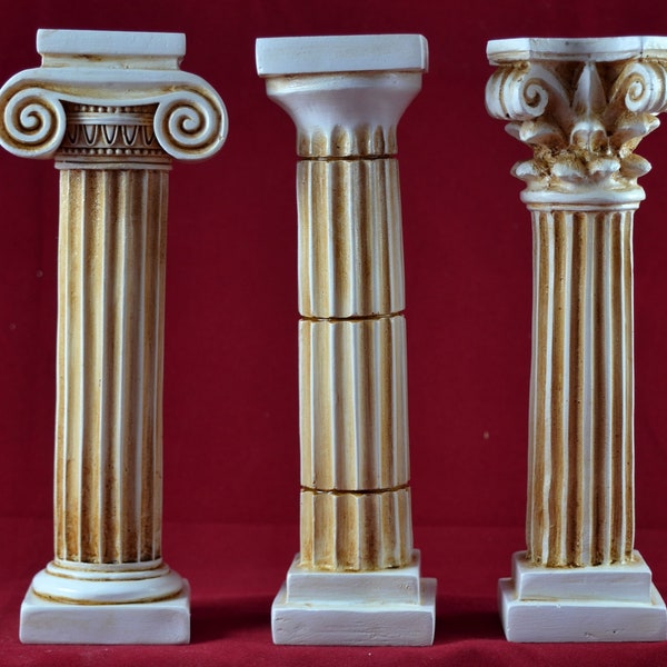 Ancient Greek Doric Corinthian Ionic order column set  Pedestal Temple 6.5 inch ( 16,5 cm)