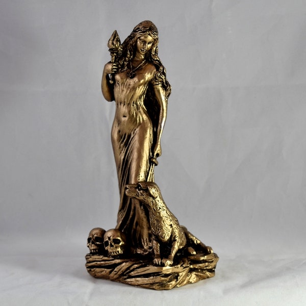 Hecate Gold Magic Witch Goddess Hekate  statue  19cm 7,5 inches