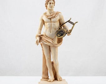 Estatua griega de Apolo, dios de la curación, la música y el sol, 61 cm (24 pulgadas)