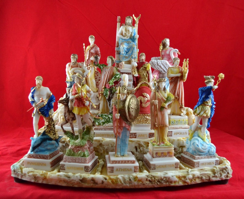 12 Olympian Gods Set Statues Greek Pantheon Patina Colour NEW Etsy