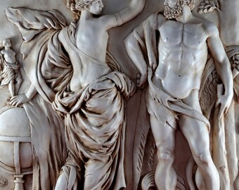 ヘラクレス、アフロディーテ、ニケの壁画レリーフ、ギリシャの
