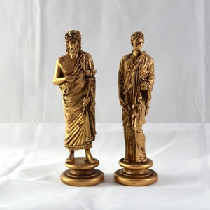 Zeus and Hera Set gold patina greek statue god NEW Free Shipping