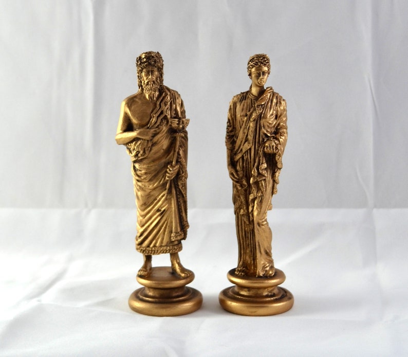 Zeus and Hera Set Gold Patina Greek Statue God NEW Free Etsy Australia