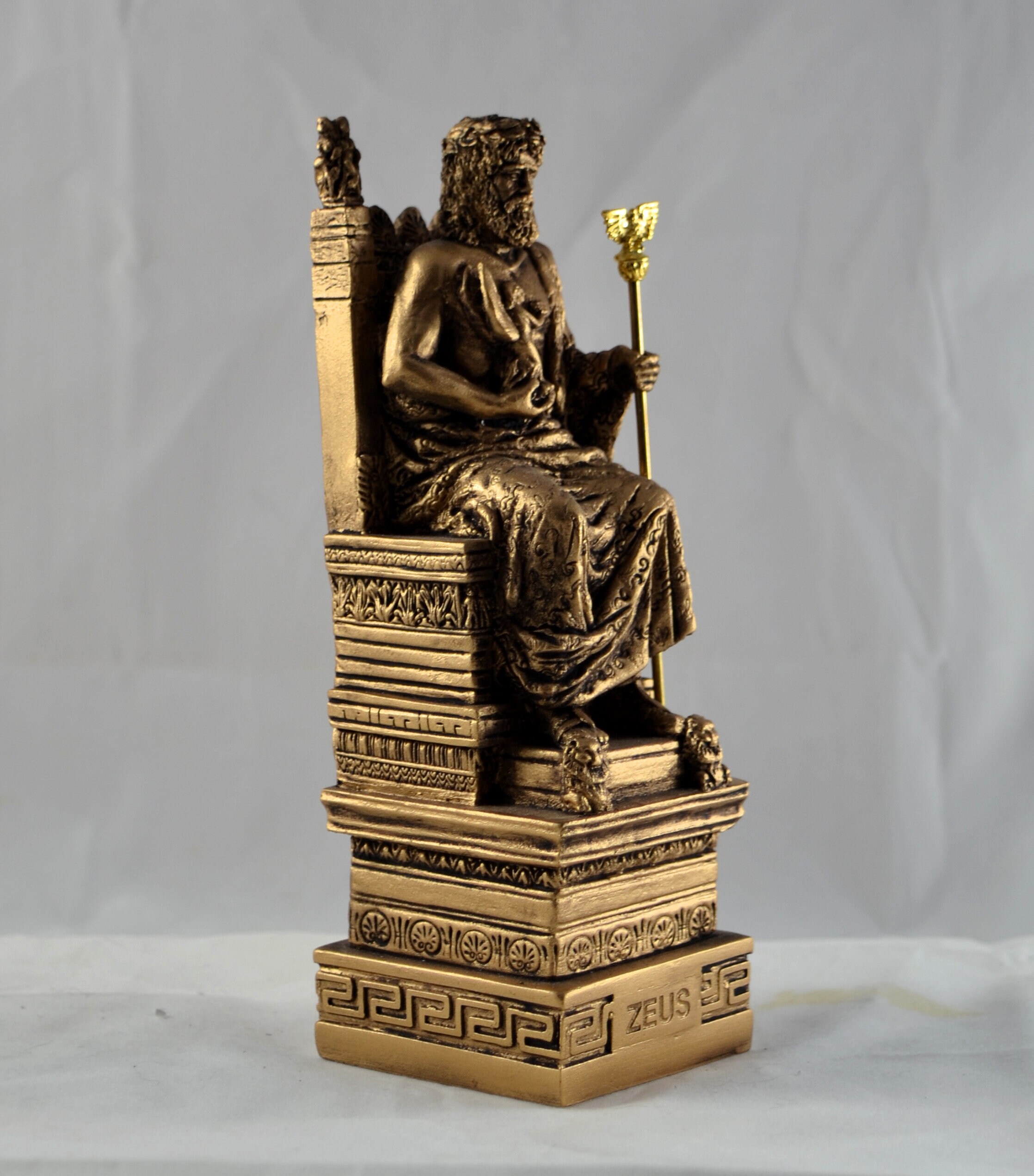 Zeus Le Roi Des Dieux Pdf Gratuit Zeus statue grecque roi des dieux souverain du ciel or NOUVEAU - Etsy France