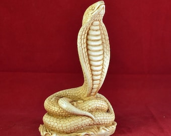 Cobra Snake  Sculpture Greek Animal Marble Statue aged patina 13 cm - 5.2 inch