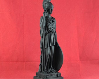 Athena Wisdom Goddess Greek Mythology Black statue 10 inches