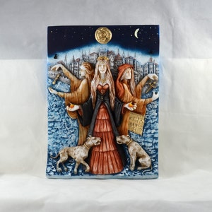 Hecate Magic Witch Goddess Hekate relief dark statue  23 cm 9 inches