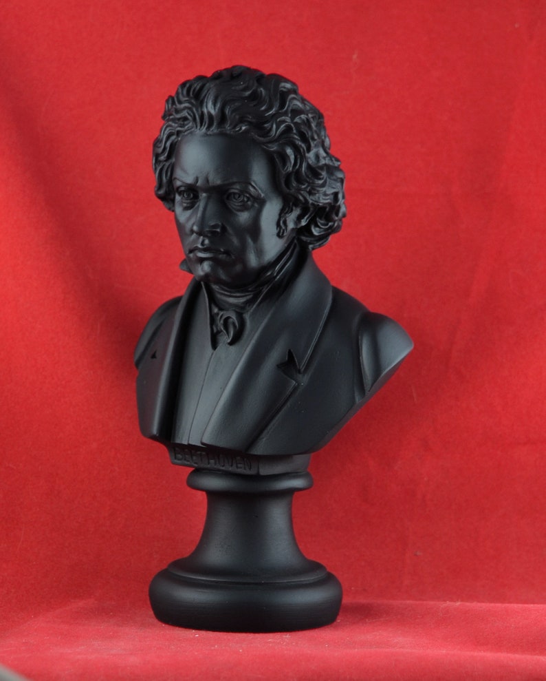 Buste de Beethoven statue grecque noir 12,5 pouces 32 cm image 2