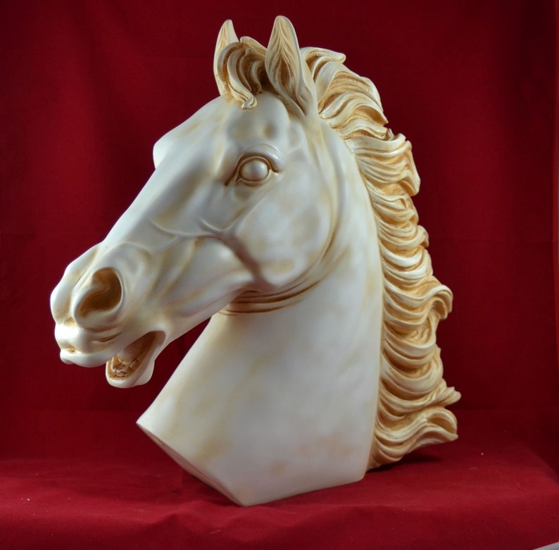 Large Horse Head Statue Sculpture 15 Inch Symbol Wealth Etsy