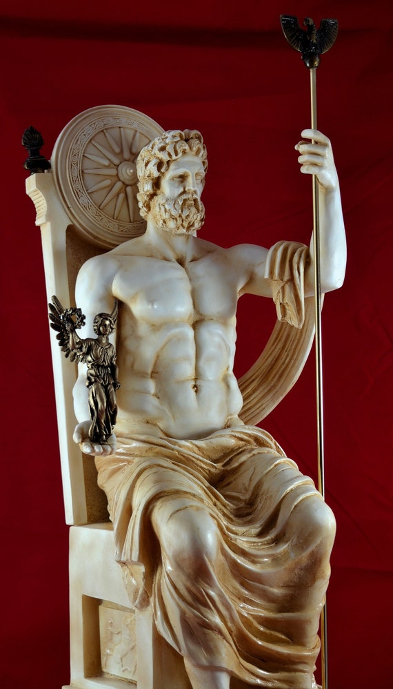 ゼウス最大の彫刻像ギリシャの大きなサイズの緑青 - Etsy 日本