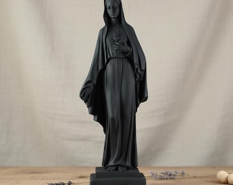 Virgen María Madre de JESÚS Madonna Estatua Negra 27 cm (10,7 pulgadas)