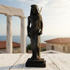 Estatua de Hades, Plutón, dios del inframundo negro, 21 cm (8,2 pulgadas)