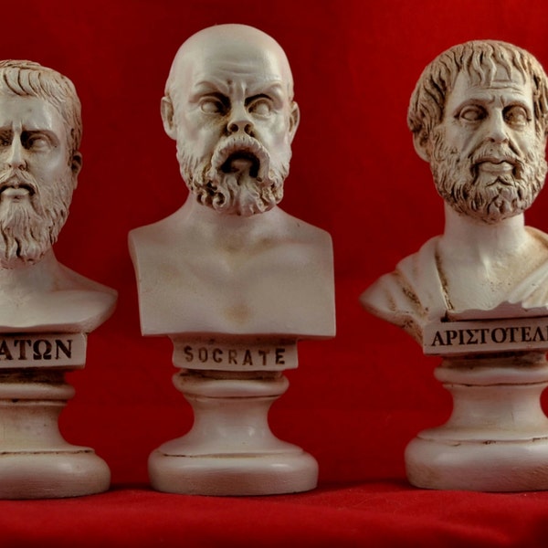 Socrates ,  Plato, Aristotle  Bust greek Great Philosophers Patina Set  NEW Free shipping- tracking