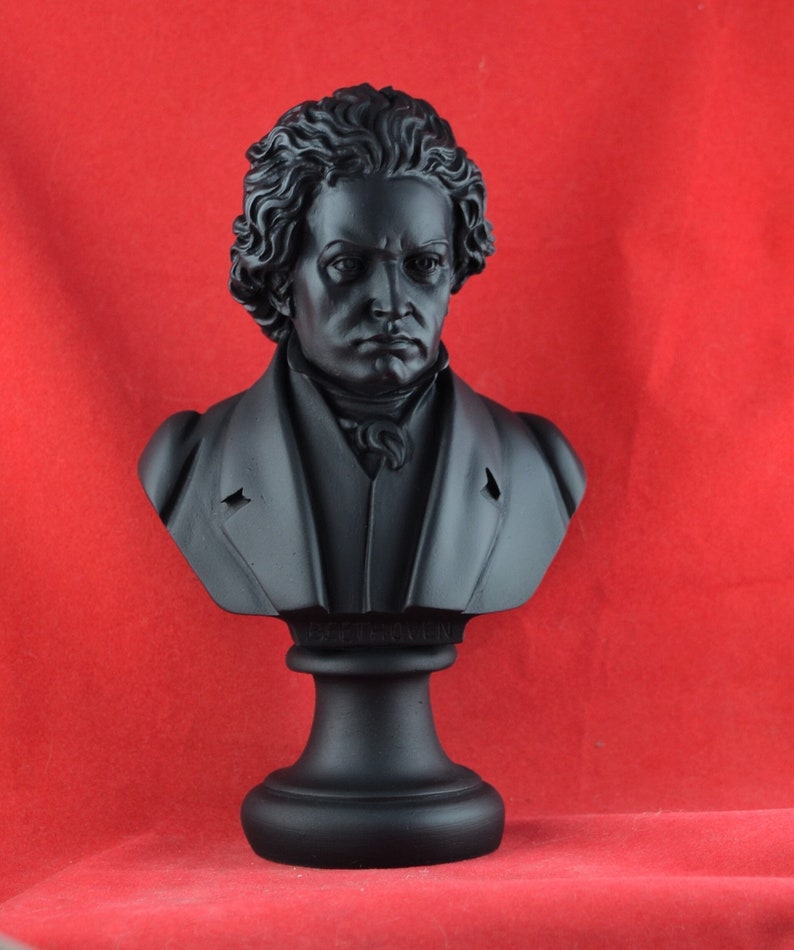 Buste de Beethoven statue grecque noir 12,5 pouces 32 cm image 1