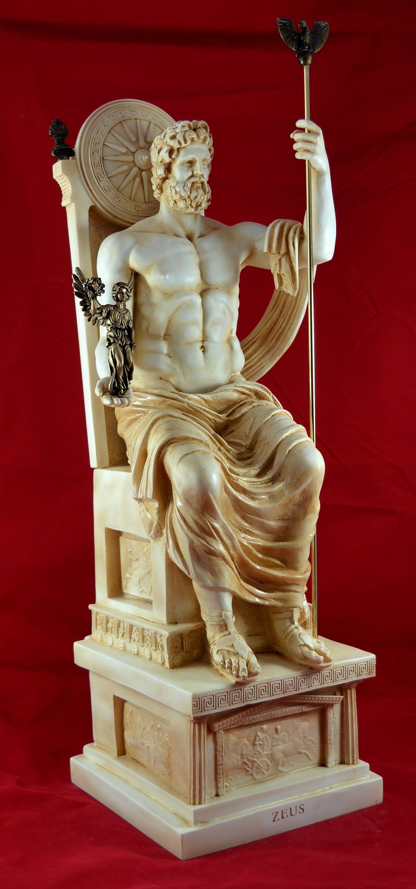 ゼウス最大の彫刻像ギリシャの大きなサイズの緑青 - Etsy 日本
