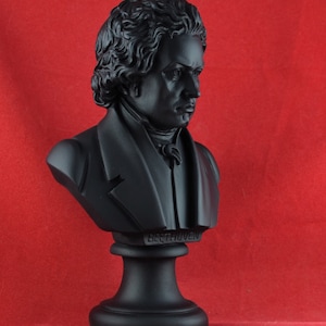 Buste de Beethoven statue grecque noir 12,5 pouces 32 cm image 3