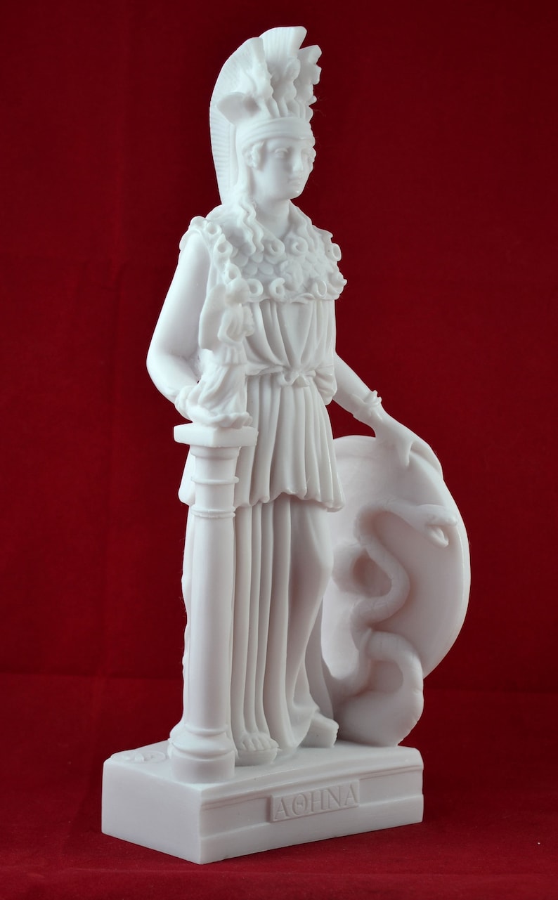 Athena minerva pallas white greek statue figure NEW Free | Etsy