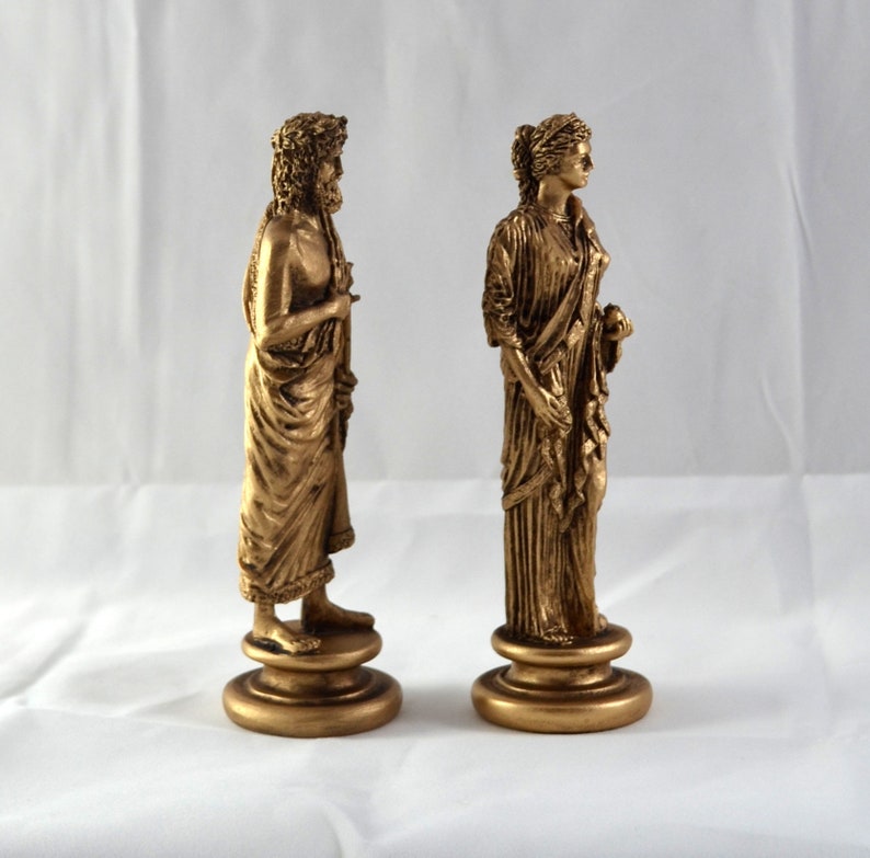 Zeus and Hera Set Gold Patina Greek Statue God NEW Free Etsy Australia