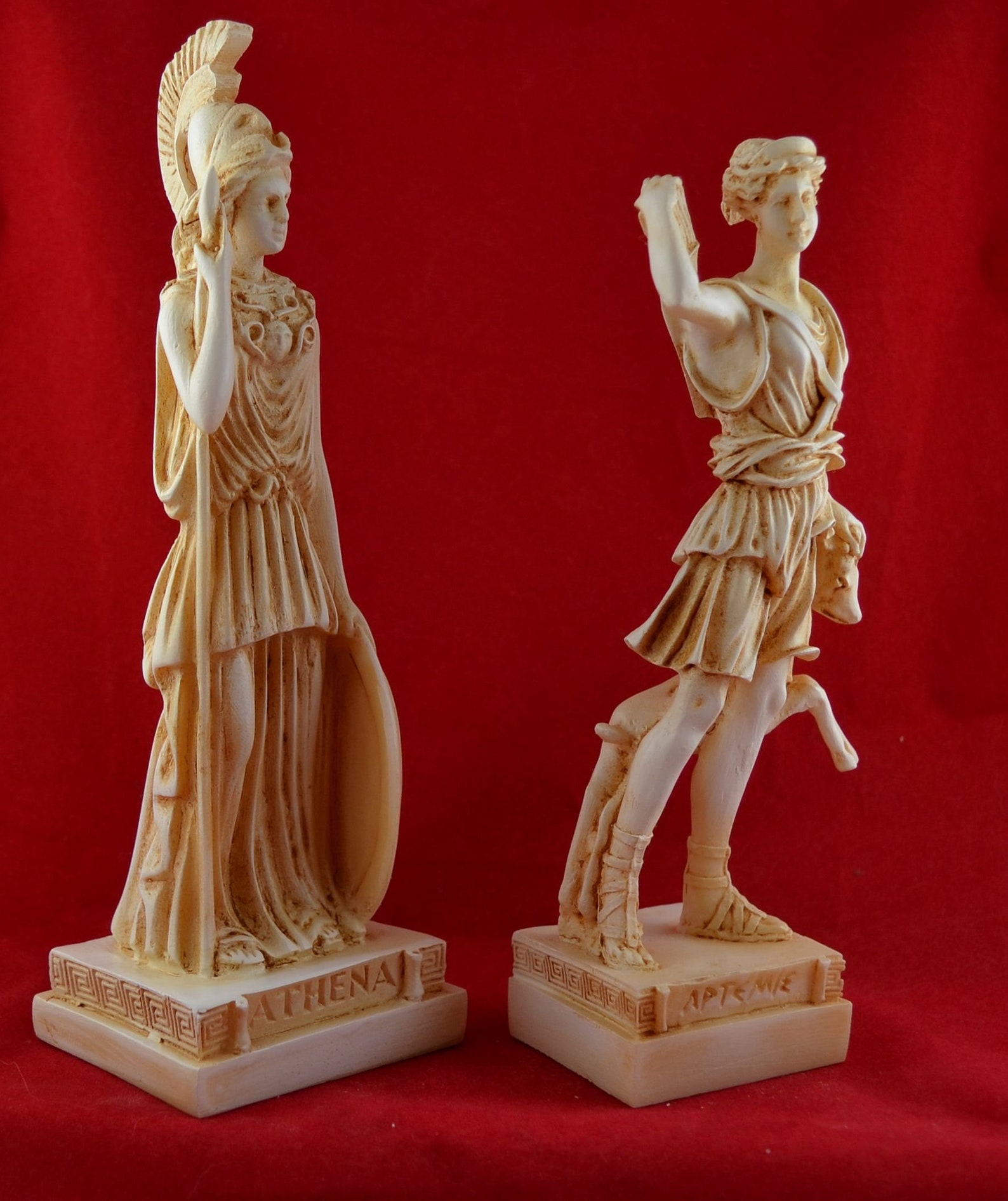 Artemis Diana Goddess and Athena Set Greek Statue Aged 65 Etsy