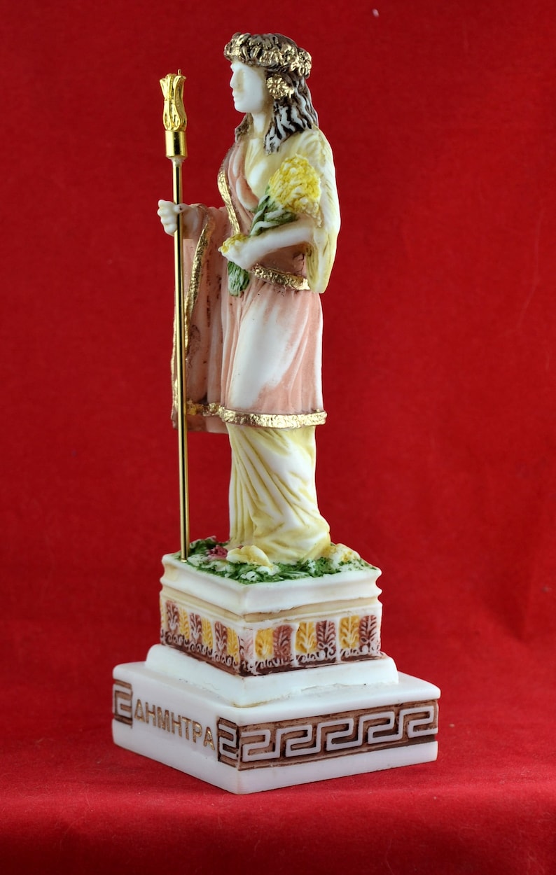 Demeter greek statue fertility harvest goddess colour patina Etsy