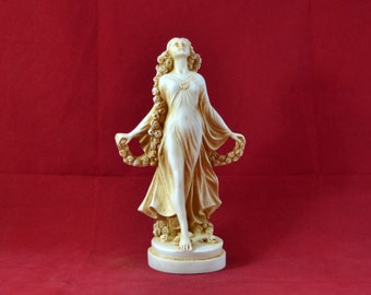 Estatua de Perséfone: Escultura de mármol fundido de la diosa Flora (7 pulgadas)
