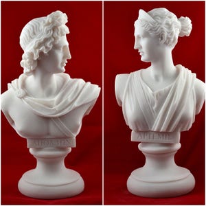 Apollo - Artemis Βusts greek statue  gods NEW Free Shipping - Tracking 6,3 inch 16cm