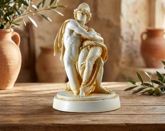 Ares i Afrodyta (Mars i Wenus) Rzeźba Marmurowa Patyna Postarzana Statua 12 cm (4,7 cala)