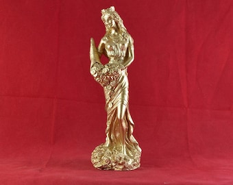 Fortuna Tyche Greek Goddess of Luck, Fate, and Fortune Gold  19,5 cm 7.5 inch