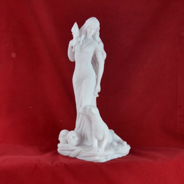 Hécate, sorcière magique, déesse Hécate, statue blanche d'autel 19 cm 19 cm